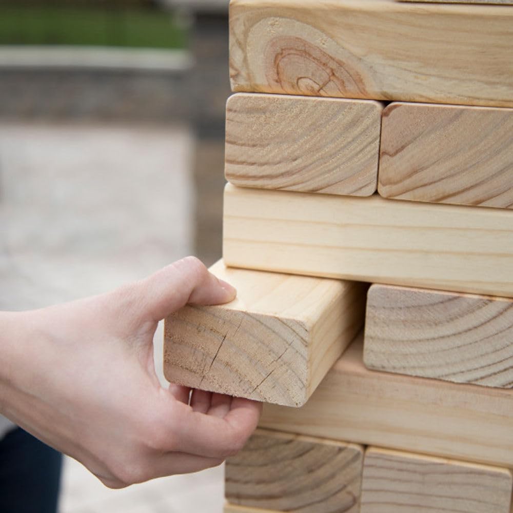 Hey! Play! Riesen Holzklötze Turmspiel – 54 Stück, Kiefernholz, Mit Tragetasche
