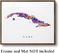 Vista 4 de Dignovel Studios Póster de acuarela de 8 x 10 sin marco, mapa, patria, país, Caribe, Mar de América Central, ilustraciones de pared, boda