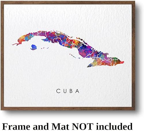 Miniatura 4 de Dignovel Studios Póster de acuarela de 8 x 10 sin marco, mapa, patria, país, Caribe, Mar de América Central, ilustraciones de pared, boda,