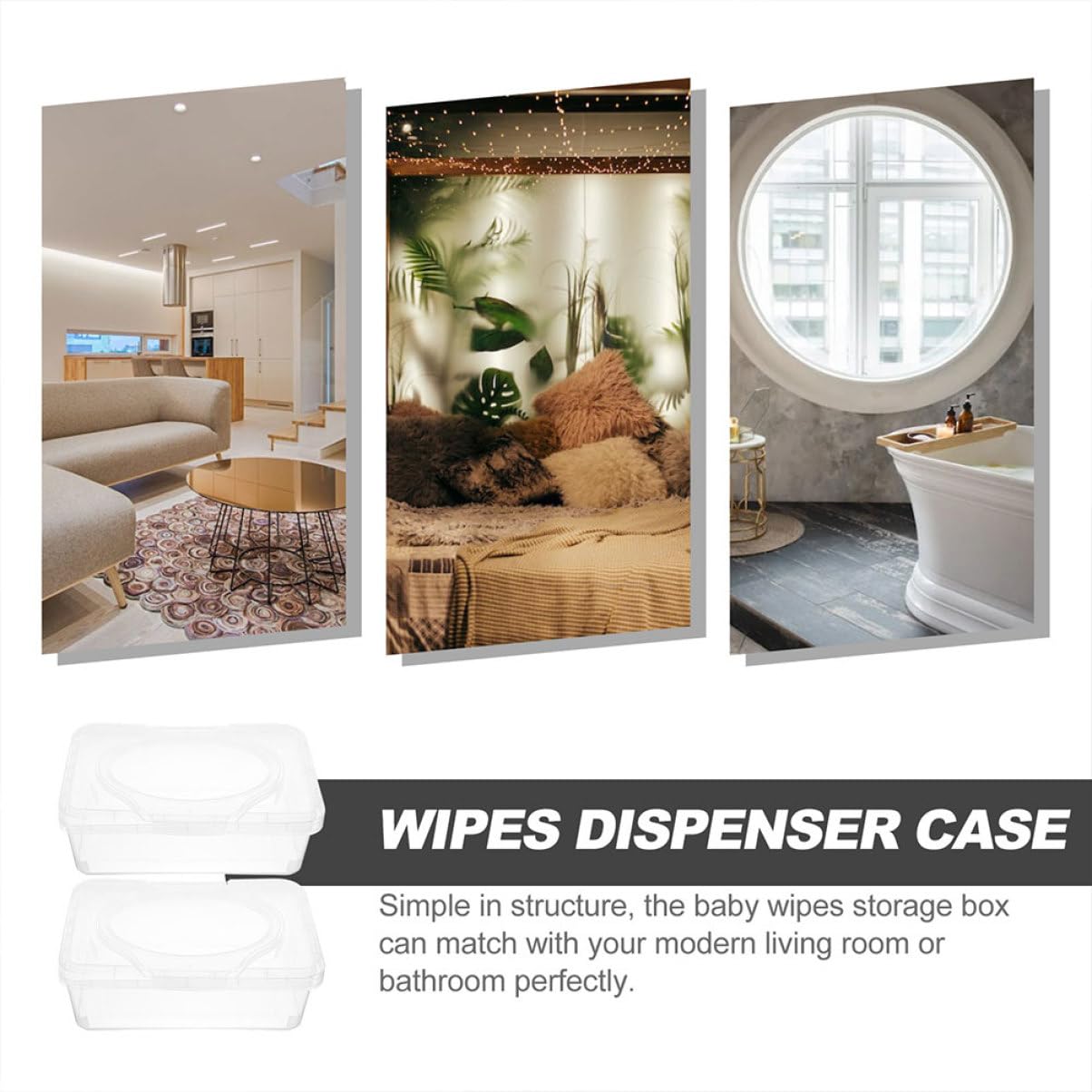 PRETYZOOM 3 Ensembles Boite À Essuyer Étui À Lingettes Étui À Mouchoirs De Voyage Porte-Papier Hygiénique Distributeur De Lingettes Lestées Conteneur De Mouchoirs PP Transparent 2 Pièces * 3