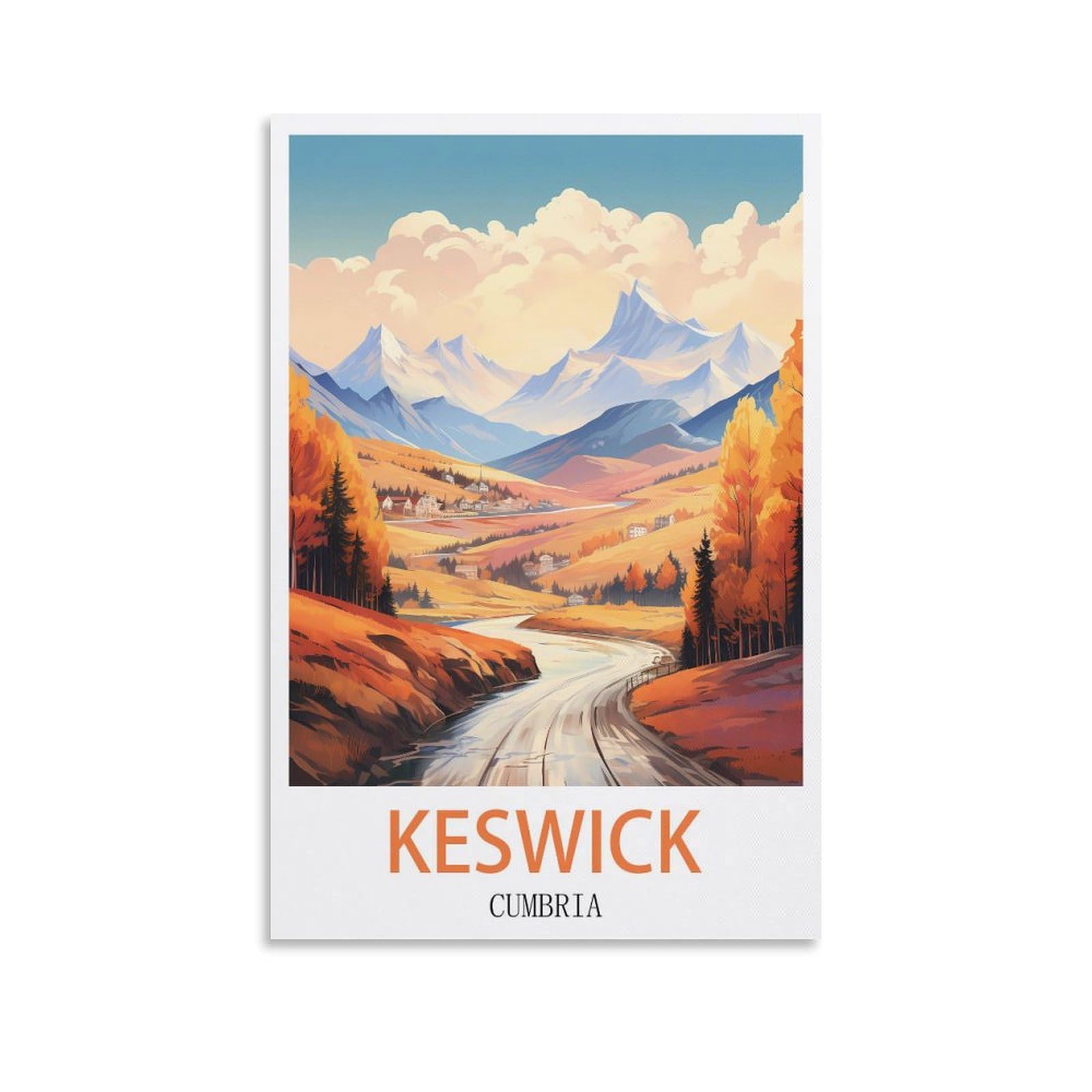 Metal Tin Sign Plaque Poster,Keswick Cumbrias,Art Plaque Poster Wall Decor for Home Tool Room Bar Club Restaurant Cafe 15x30cm