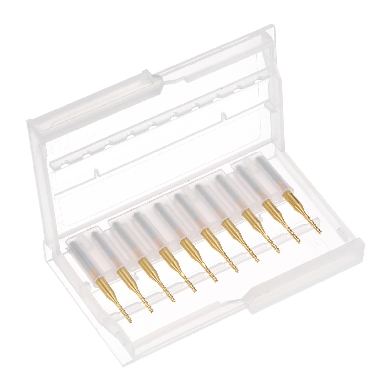 QUARKZMAN 10pz 1,3mm Fresa Carburo Titanio con Rivestimento Fresa Incisione Punte Router CNC per Macchina PCB, Attacco da 1/8"