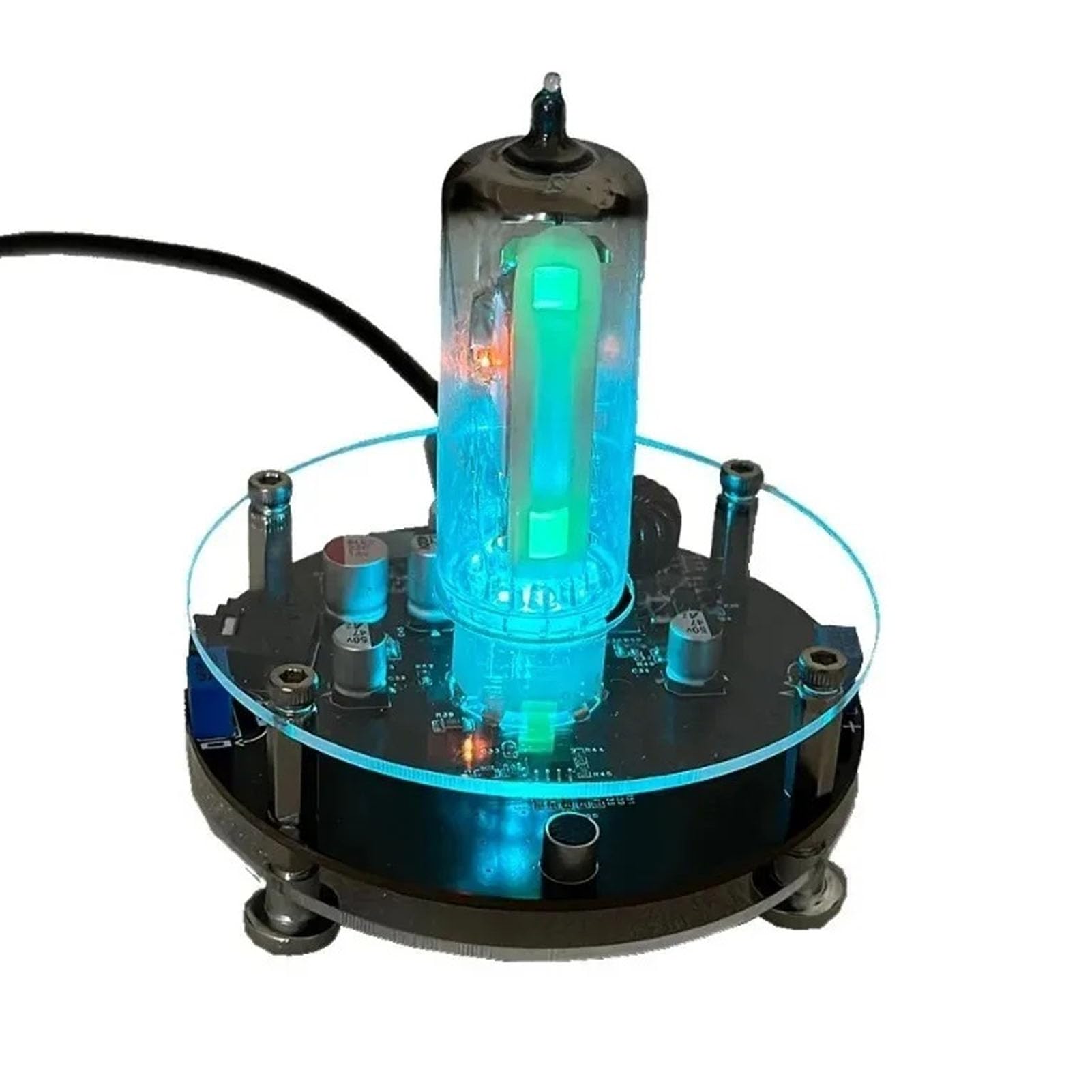 XUMIUZIY Scheda Driver VU Meter, Indicatore di Livello dello Spettro Sonoro a LED con Rilevamento a Valvola, Effetto Visivo Respiro con Alone Blu Ghiaccio — Per Amplificatori da Scaffale