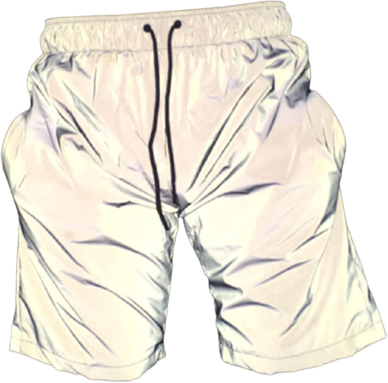 Reflective Shorts Men Pants Fluorescent Trousers Casual Night Jogger Beach Trunks for Nightclub Bar Party