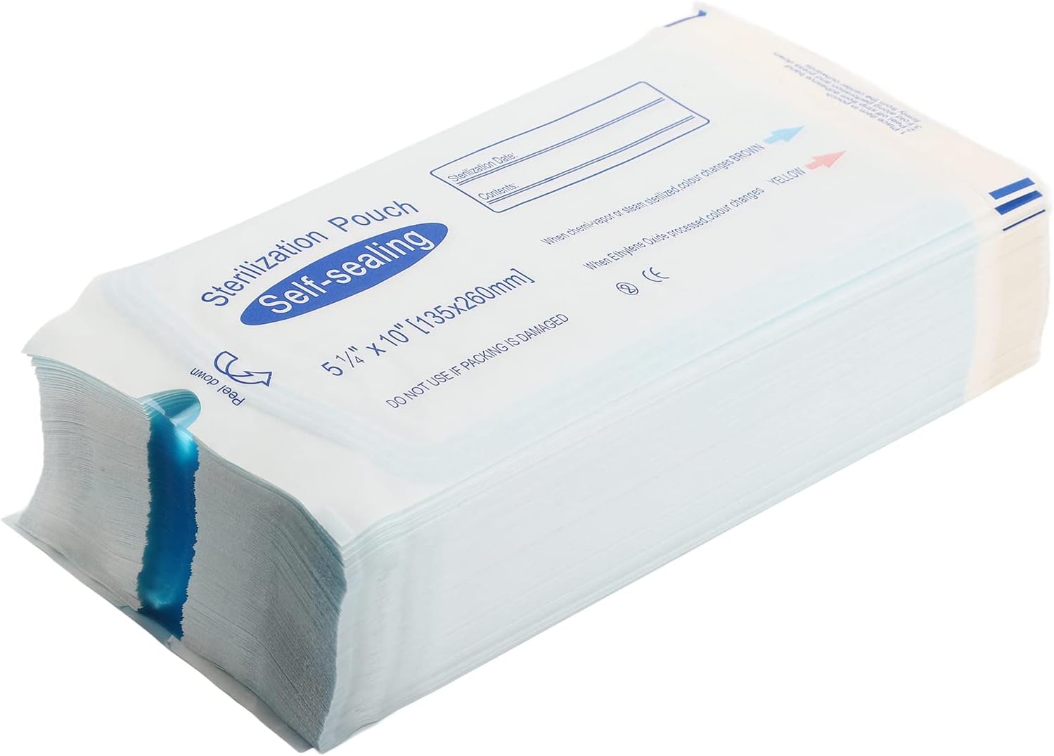 200Pcs Box Sterilization Autoclave Bag, Disposable Sterilization Bag Sealed Self Sealing Bag for