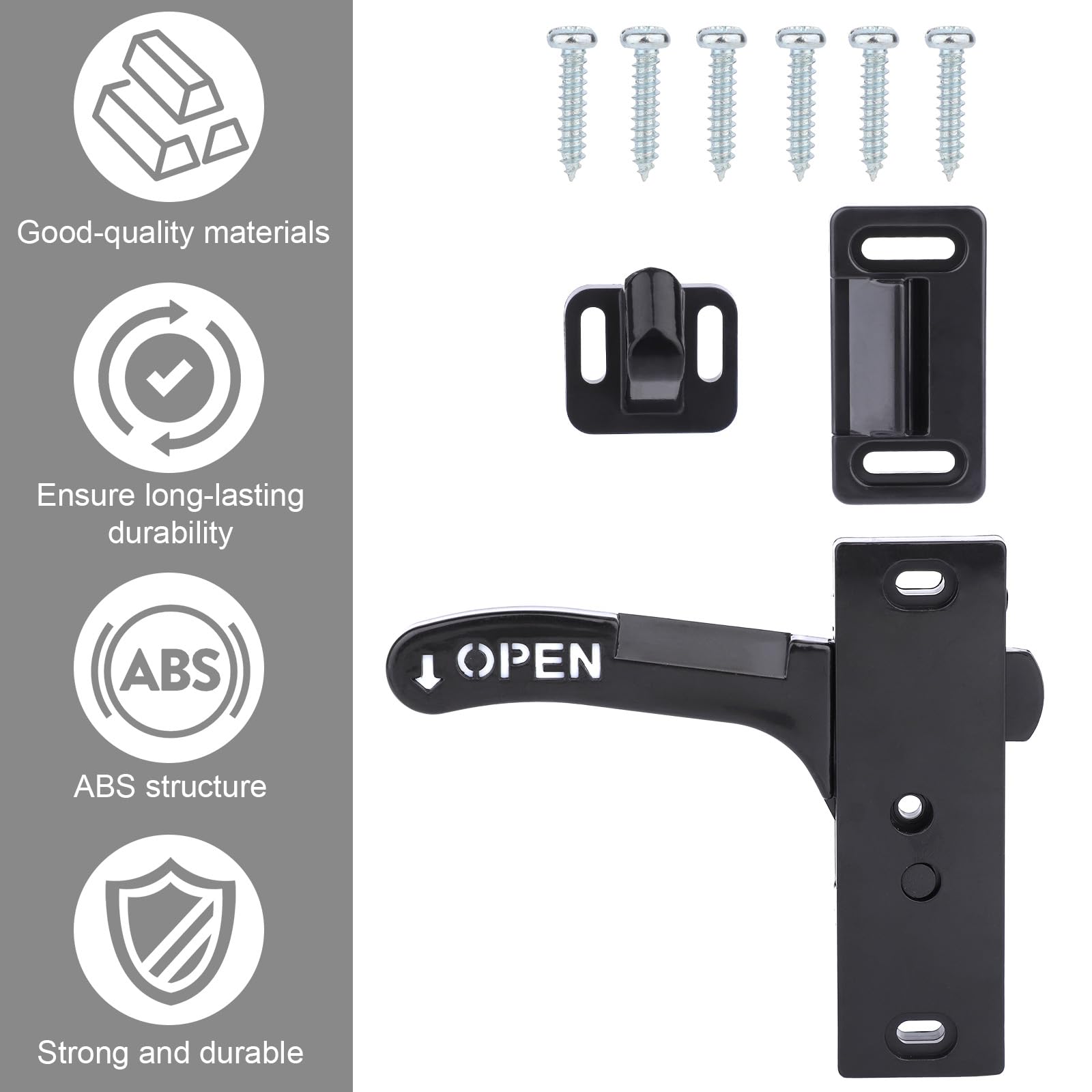 BOXOB RV Screen Door Latch Hand Handle Kit (Left Side) - Image 3