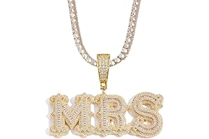 Personalized Bubble Letter Pendant Custom Necklace with Iced Out Rope Chain