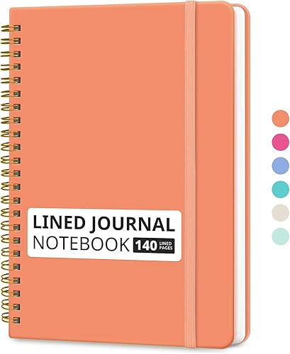 Miniatura 20 de Cuaderno rayado en espiral para mujeres y hombres, 140 páginas, cuaderno de tapa dura con rayas universitarias para trabajo y toma de notas, diarios