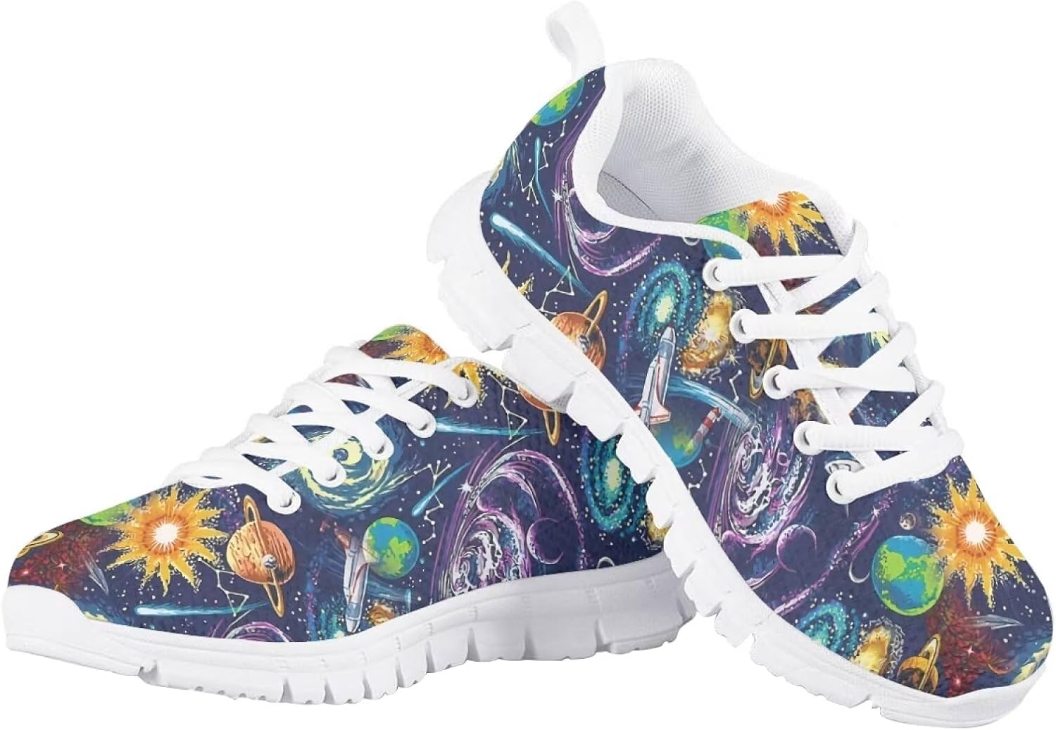 Girls Tennis Shoes Lace Up Breathable Sneakers Kids Lightweight Sneakers Athletic Running Shoes