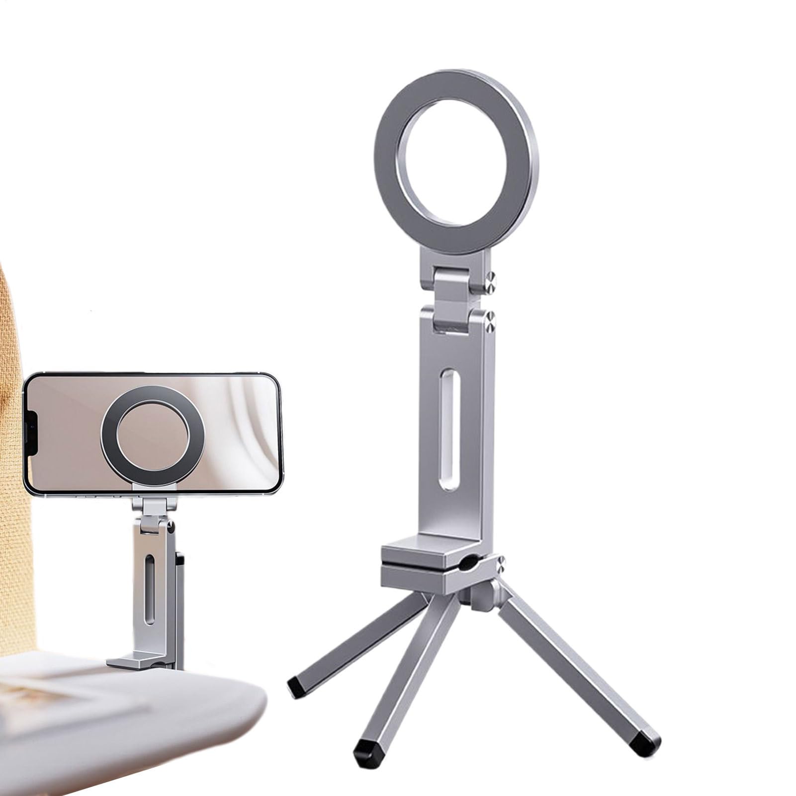 Treppiede Magnetico Supporto Regolabile Portatile per Cellulare | Mini Treppiede Alluminio Vlogging Di Viaggio, Video Domestico, Registrazione Allenamenti, Fotografia E Mani Libere