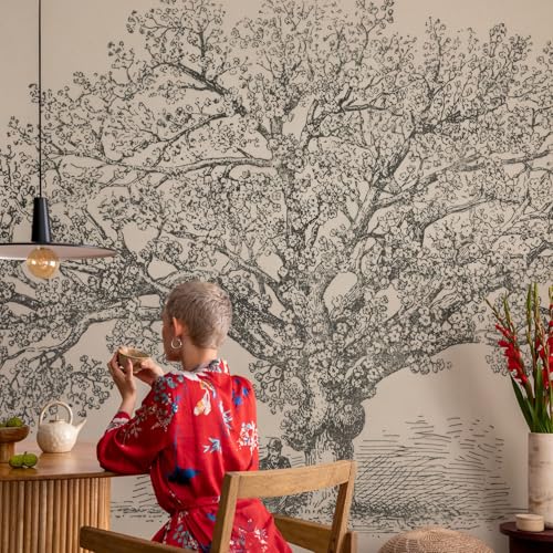 Murales de pared con ilustración de árbol para dormitorios modernos 4