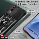 TheGiftKart Tough Armor Bumper Back Cover Case for Vivo V70 FE 5G | Kickstand & Ring Holder | 360 Degree Protection Back Cover Case for Vivo V70 FE 5G (PC & TPU, Sliding Camera Cover, Black) gallery image