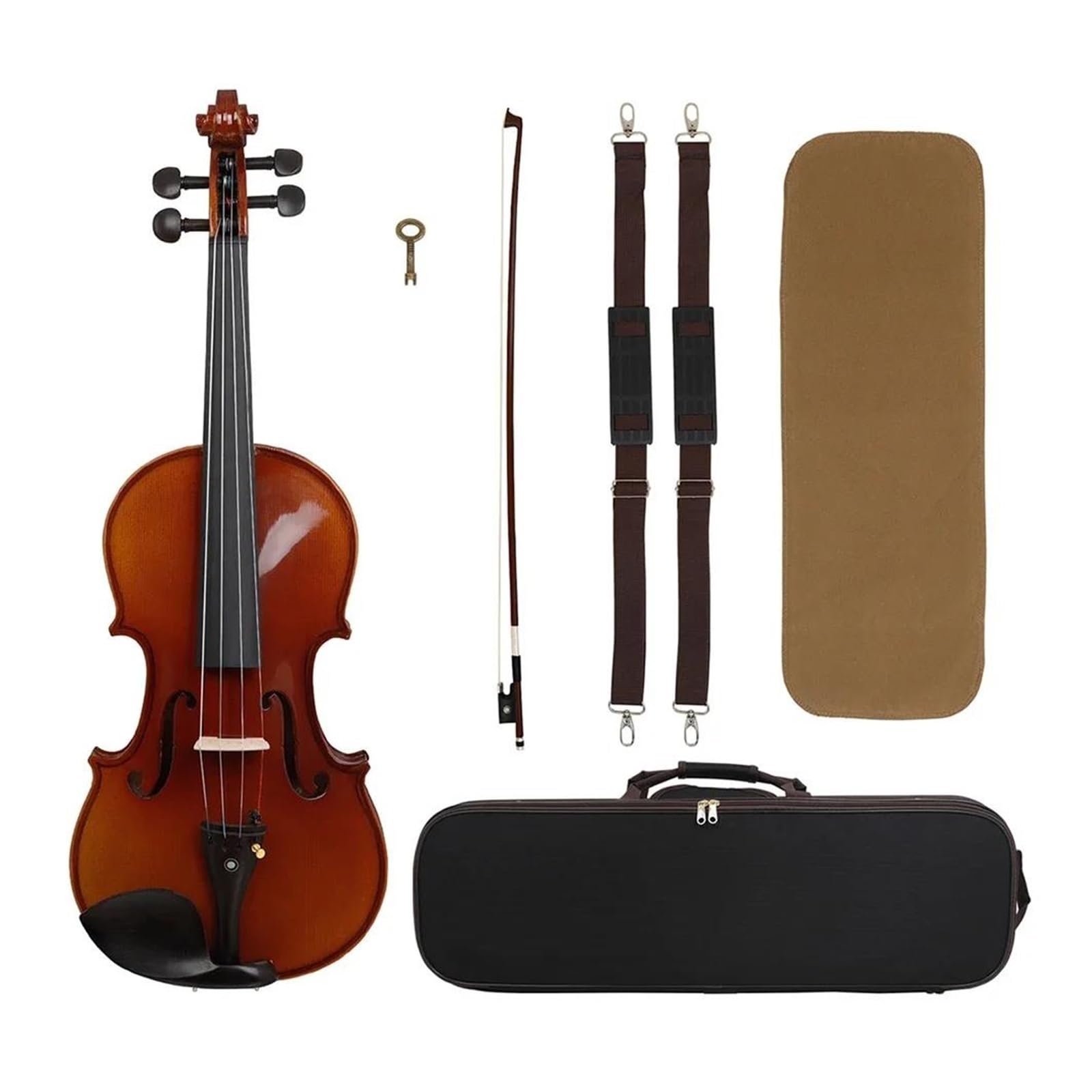 Violino Acustico 4/4 Fatto A Mano In Abete Rosso Con Custodia E Archetto Per Principianti Violino