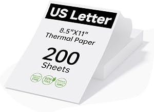 HPRT Thermal Printer Paper 8.5 x 11 Inch US Letter,Advanced Printing Paper Compatible with HPRT/iDPRT/PRT Portable Printer MT620/MT610/MT800,Continuous Folding,200 Sheets