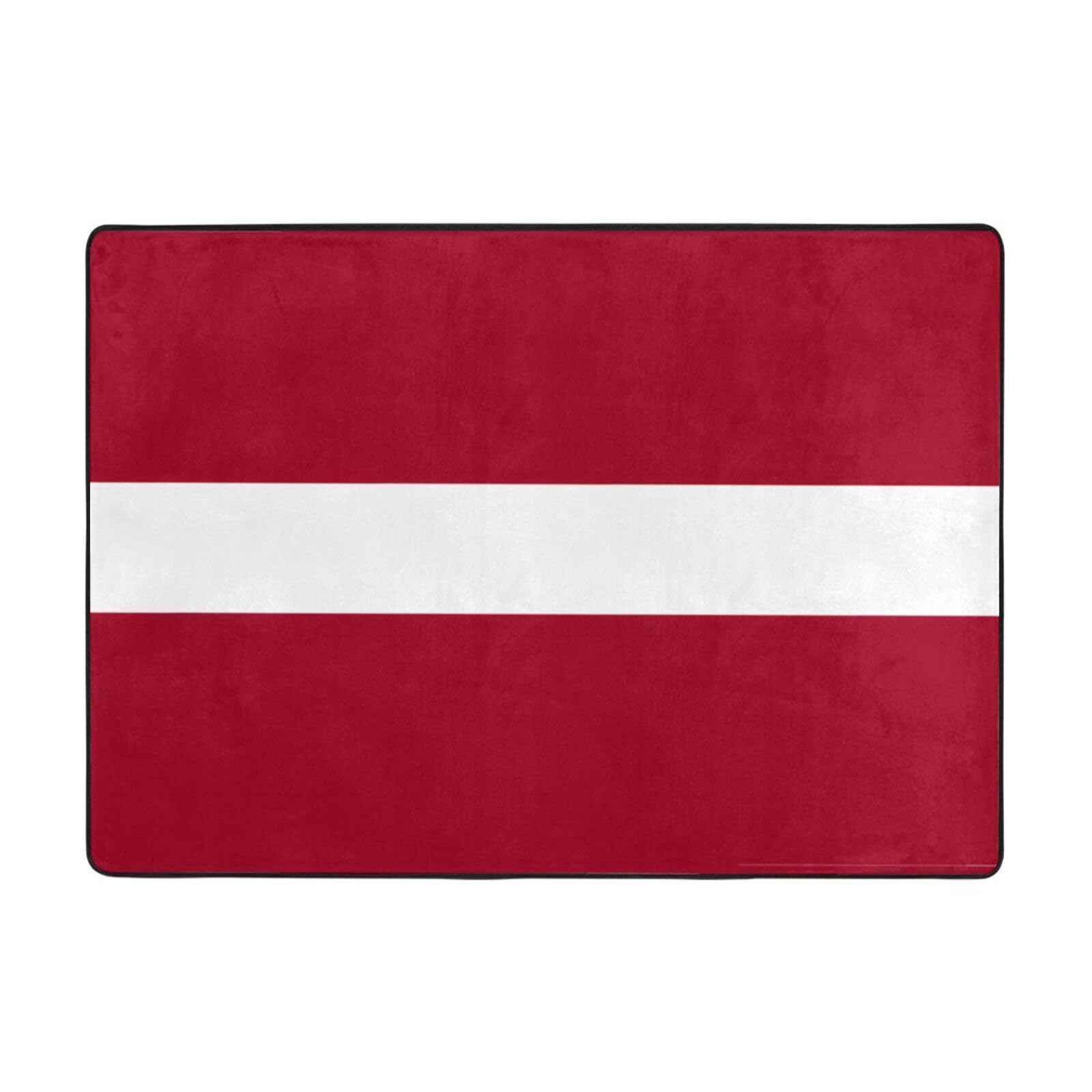 Tapis drapeau Lettonie flanelle 203x147 cm chambre et bureau