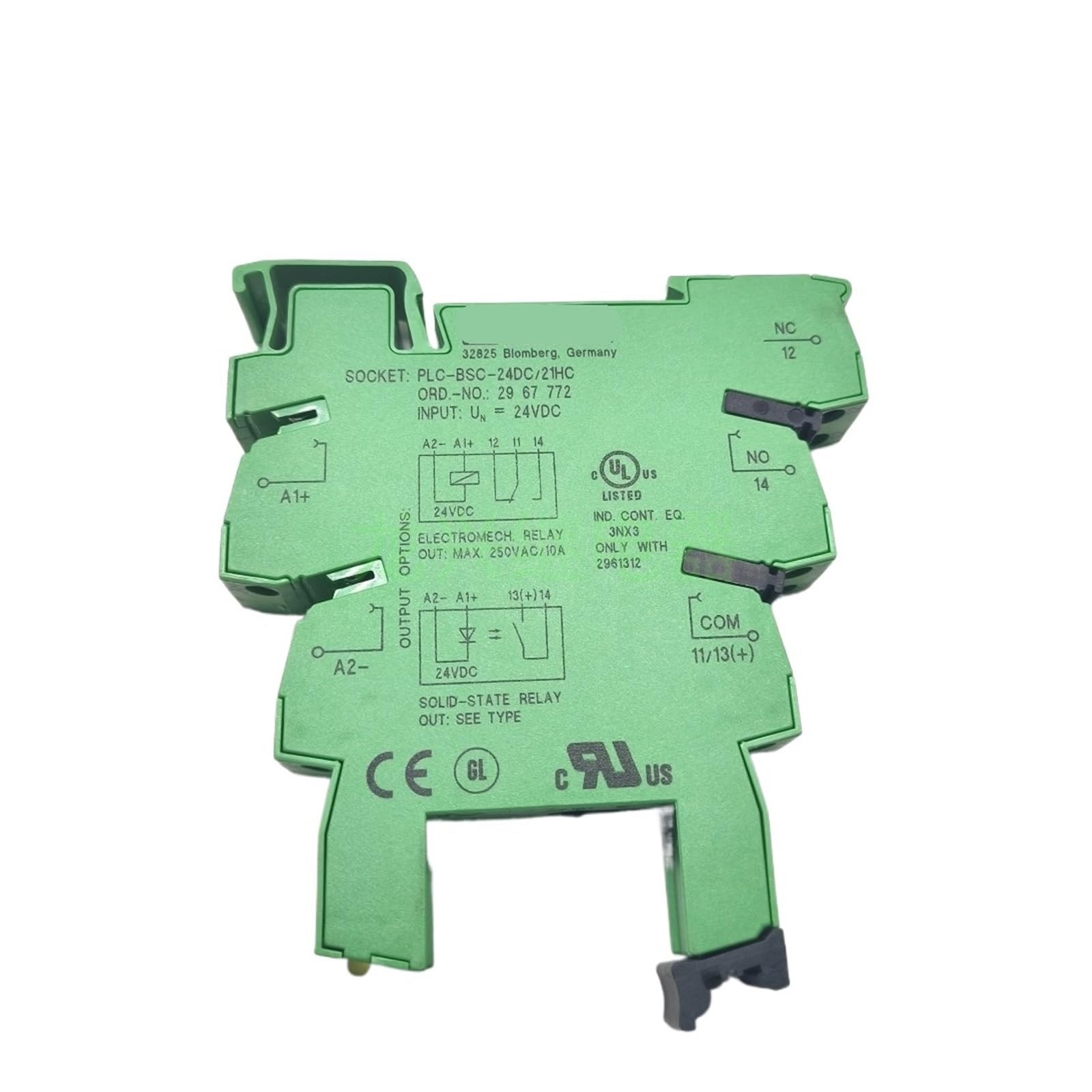 Relé con base PLC-BSC-24DC/21HC NO.2967772 con componente interno NO.2961312 3