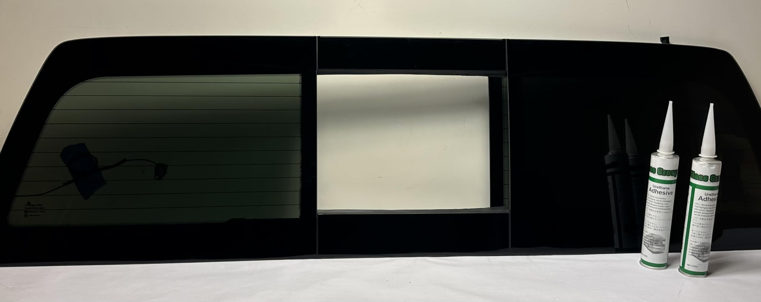 Generic Rear Power Sliding Glass Window Compatible with Chevy Silverado or GMC Sierra 2014-2018 Models: 1500 / 2015-2019 Models: 2500 & 3500 (Regulator Preinstalled No Motor), Factory Dark Tinted