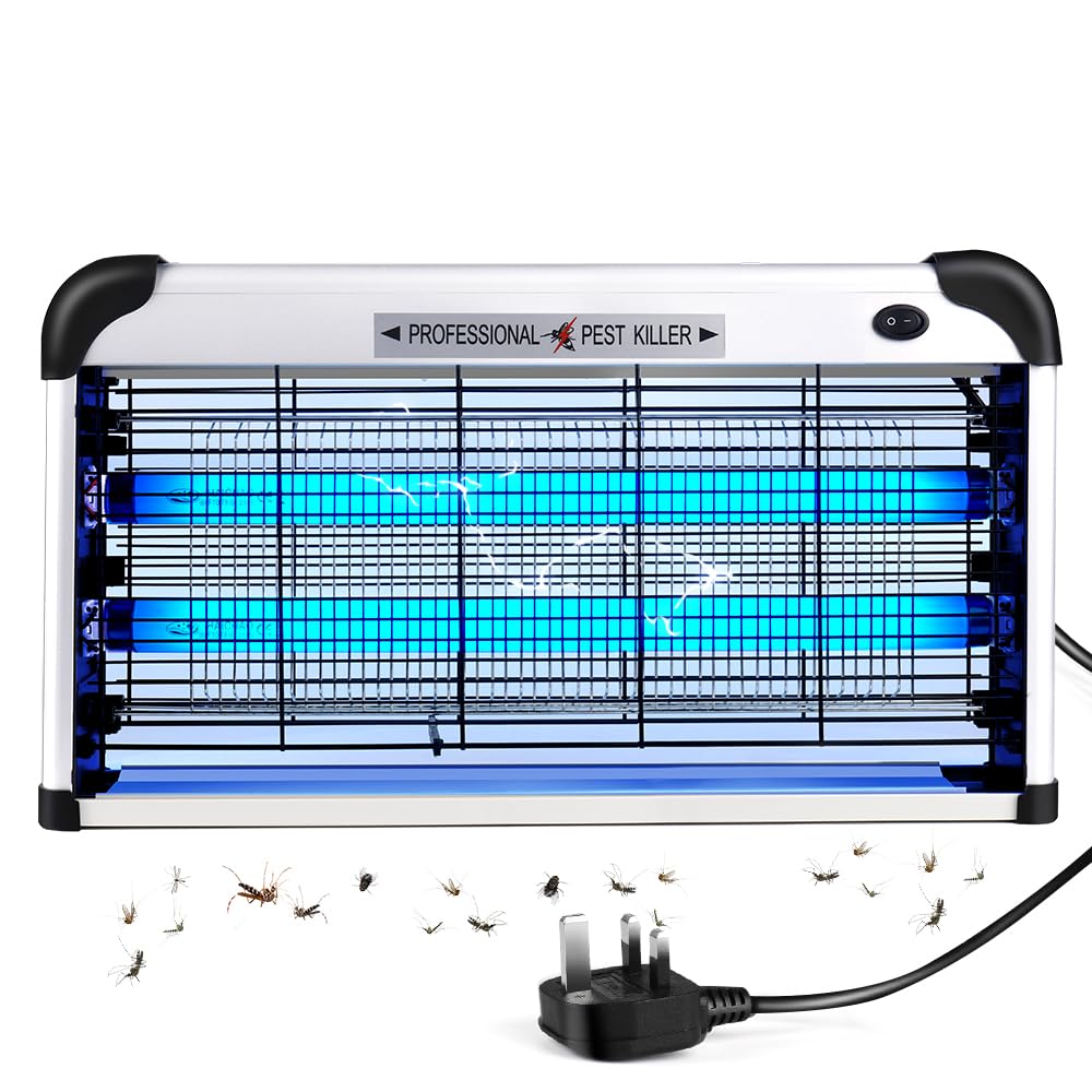 Hefite Fly Zapper Electric Indoor, 3500V Bug Catcher with 30W UV Light, Hangable Insect Killer with Safety Mesh, Fly Traps for Home, Bedroom, Office, Patio, Garden (UK Plug)