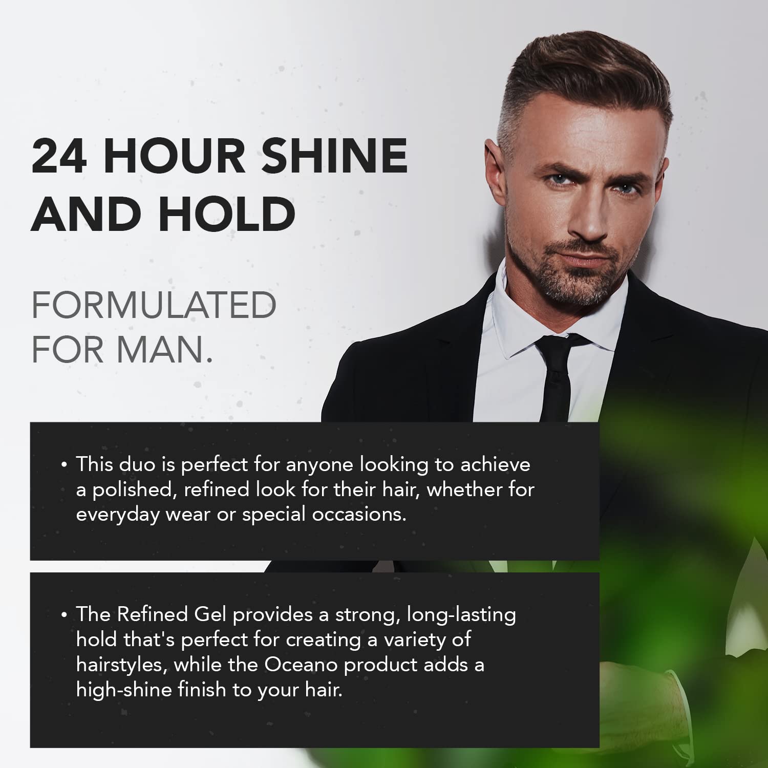 Gentlemen Republic 16oz Refined & Oceano Hair Gel for Men - Provides 24 Hour High Hold & Shine - Premium Mens Hair Styling Products