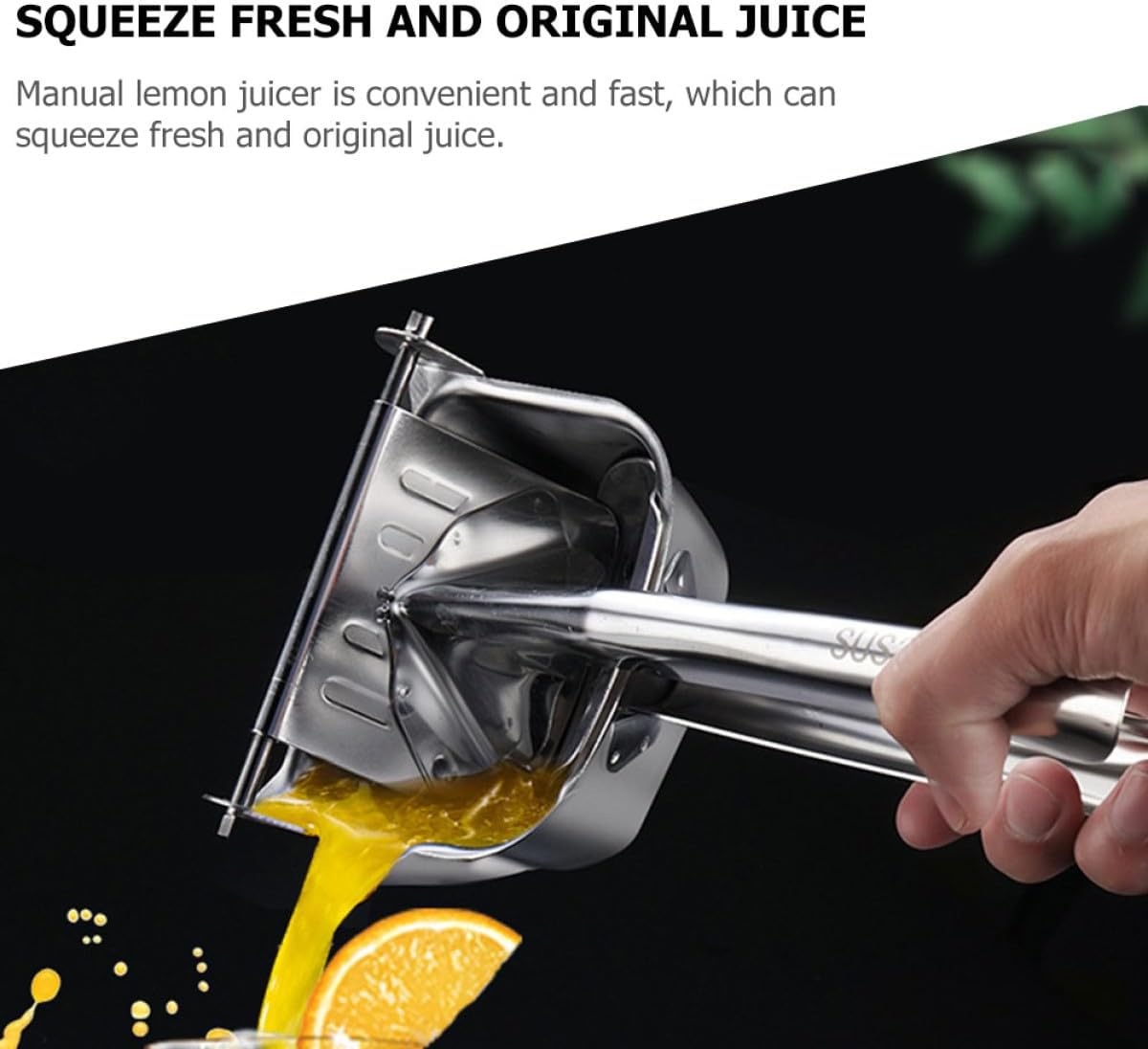 CHILDWEET Manual Fruit Juicer Handheld Stainless Steel 304 Manual Juicer Hand Press Squeezer for Household Citrus and Vegetable Juicing Kitchen Tool Assorted Style