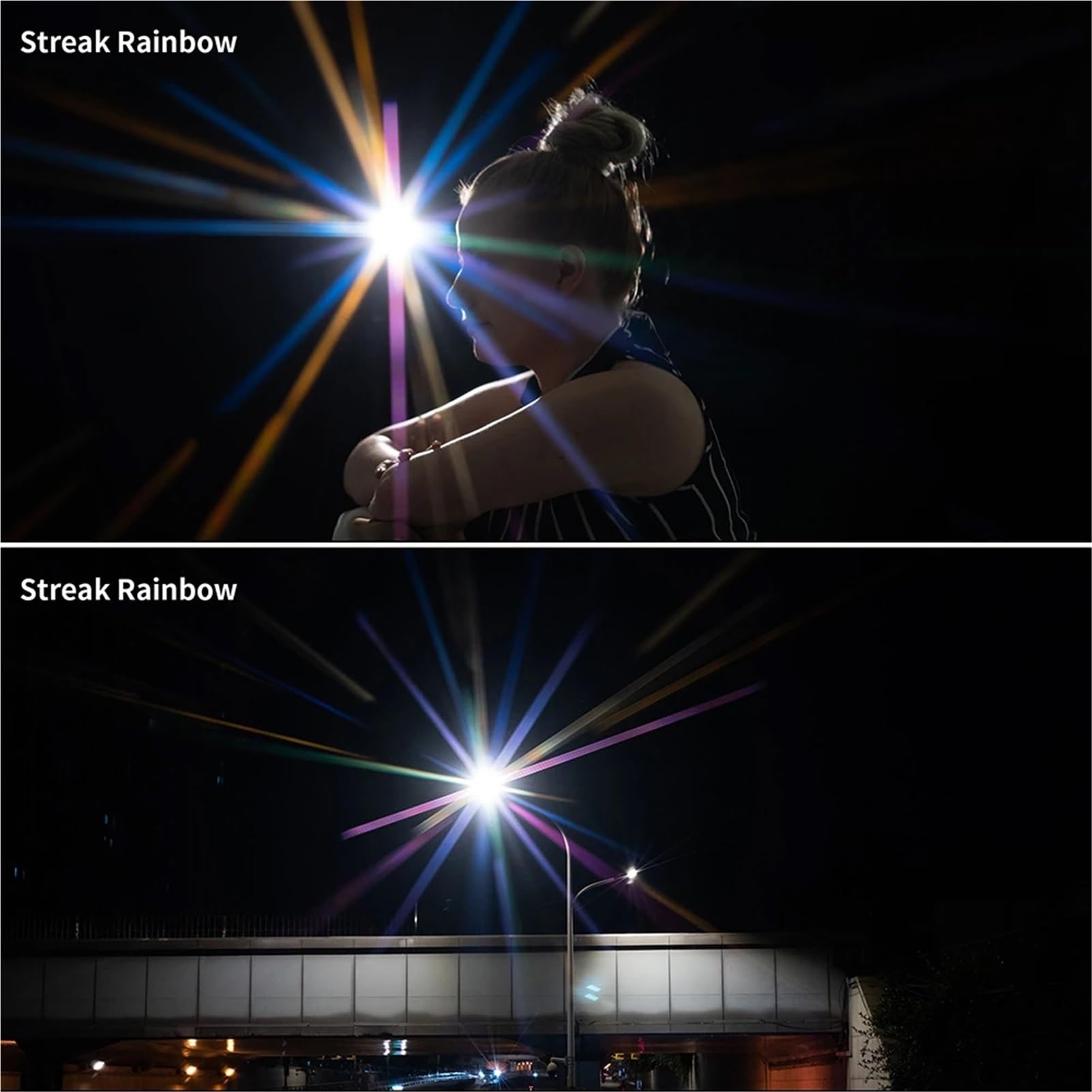 Kolorowy filtr rozpraszający światło gwiazdy - specjalny filtr gwiazdkowy do aparatu - szczotkowane błyszczące szkło akcesoria (Whith 55 mm adapter)