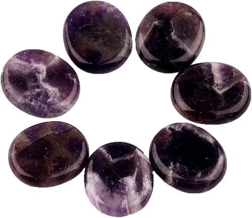 Amatista Natural 7 piezaslote Pequeña Piedra de Palma Cristal Cuarzo Reiki Curación Chakra