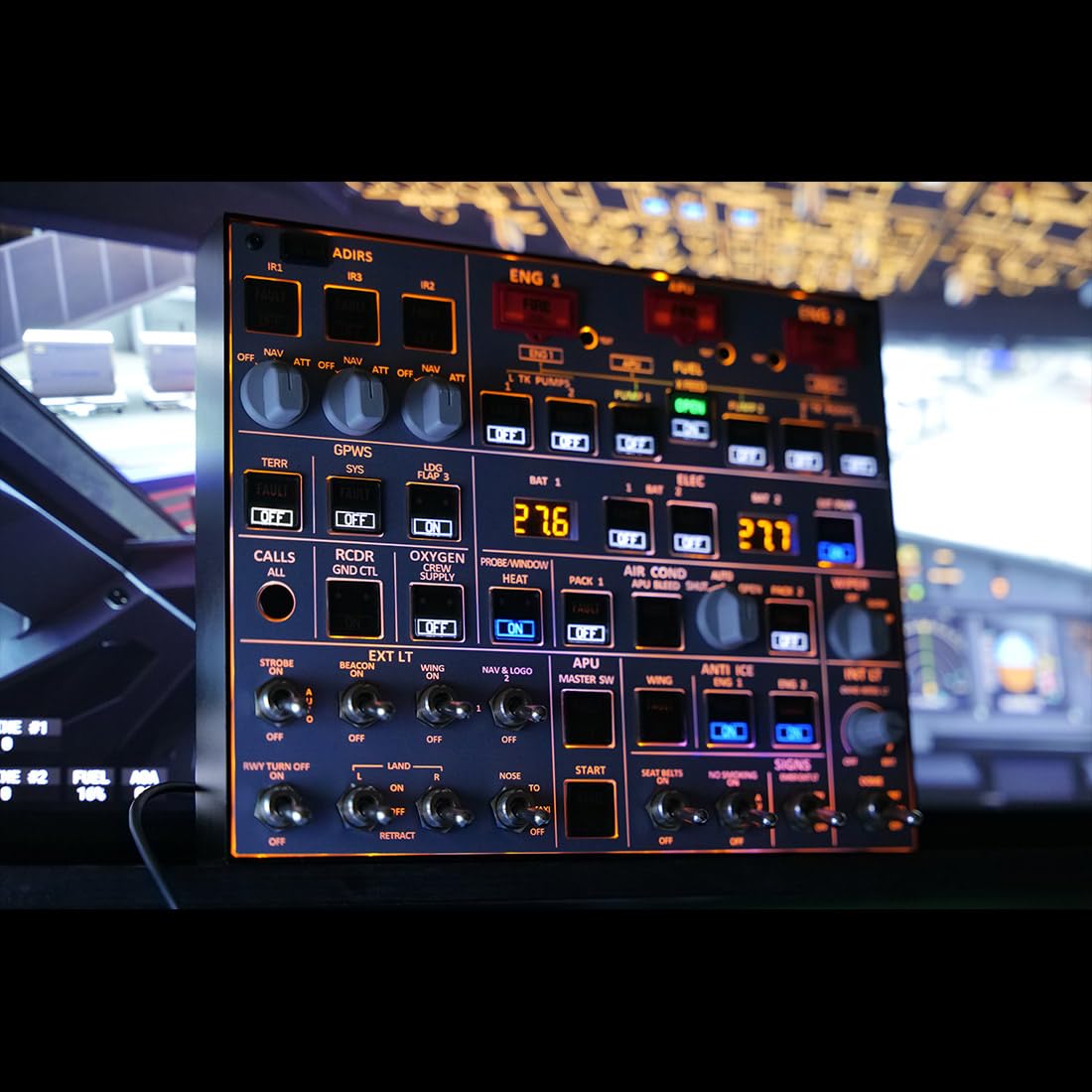 Rowsfire A107 V3.1 A32X MAX Light Overhead Panel Für MSFS 2020/2024, Kompatibel Mit Fenix A32X, FBW A32X, Für EIN Noch Intensiveres Flugsimulationserlebnis