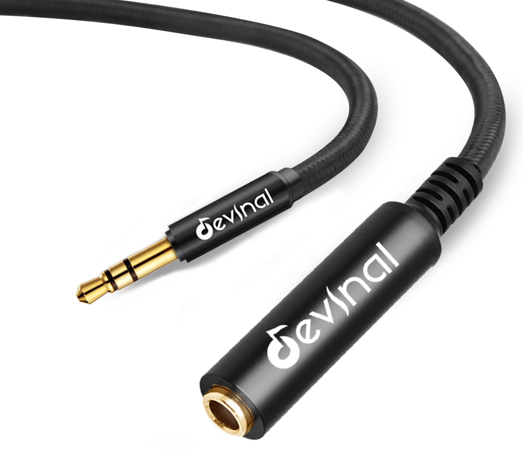 Devinal 1/4" to 3.5mm MNity Jack Stereo Headphone Adapter - Quarter Inch to Mini-Jack TRS 0.3M/1ft - 2 Pack