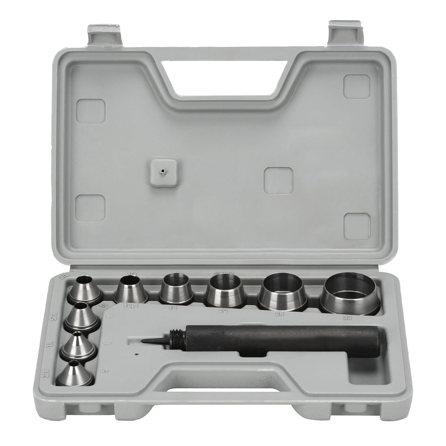 10PCS Hollow Hole Punch Set with Case, Gasket & Leather Punch