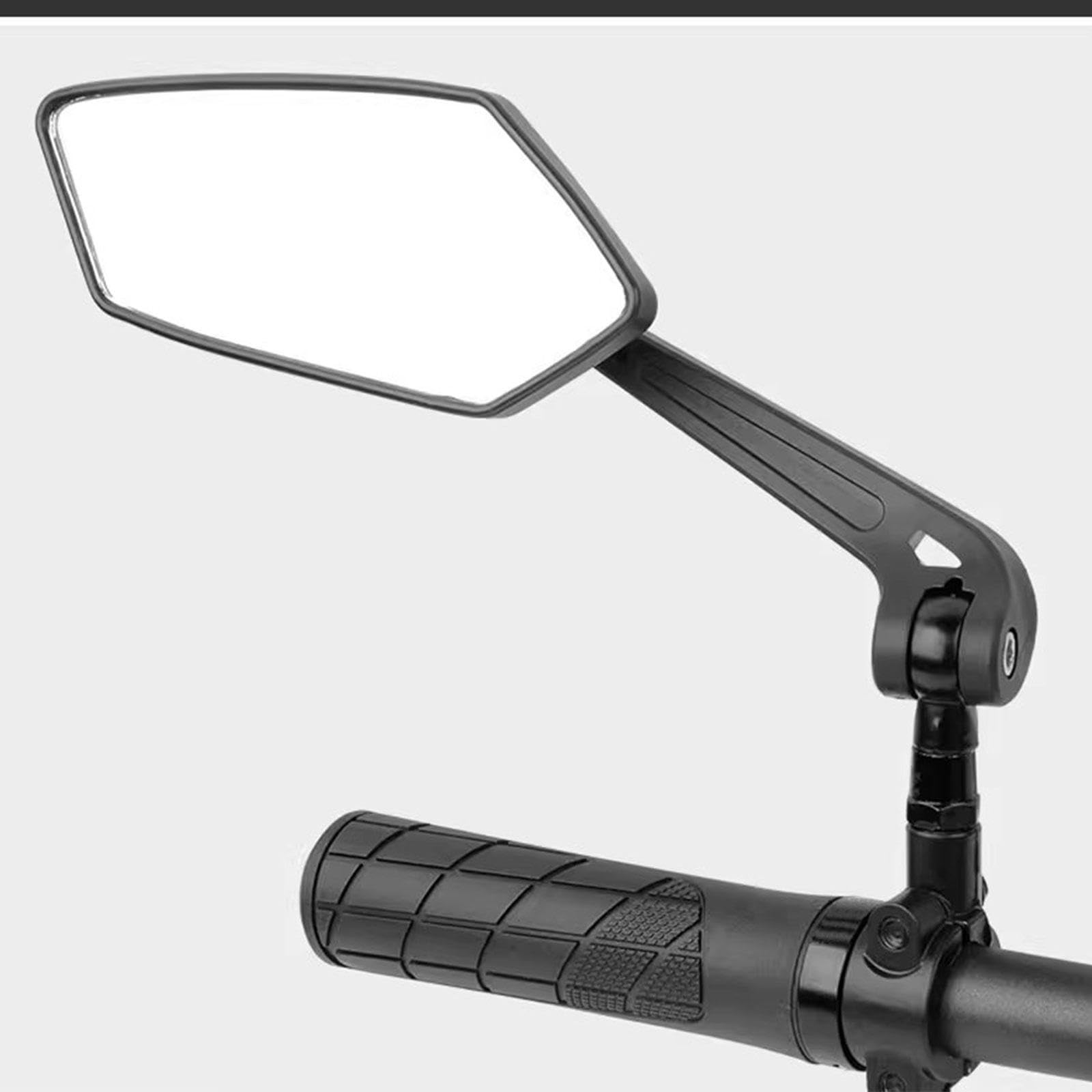 Fahrradspiegel 1 Paar, HD-Weitwinkel-Lenker-Rückspiegel um 360° Drehbarer Seitenspiegel aus Sicherheitsglas Fahrrad-Lenkerspiegel für Mountainbike, E-Bike, Roller, Snowbike,