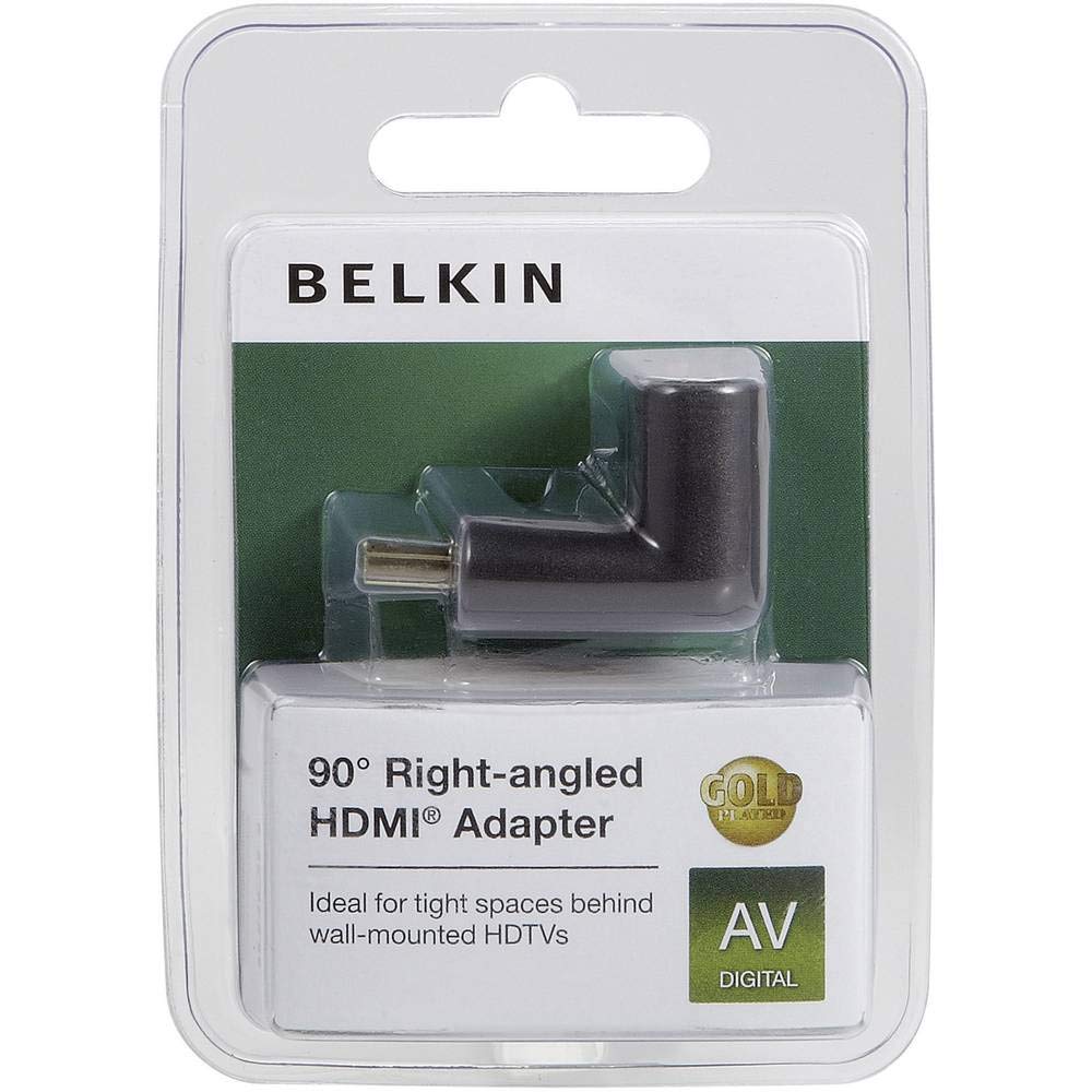 Belkin Blk-F3Y040Bf Hdmi To M/F Dik Açı Adaptör, 90", Siyah