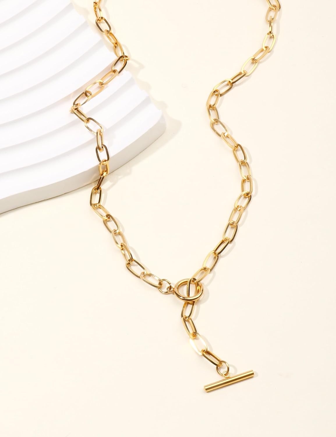 Gold Paperclip Chain Necklace for Women Dainty Gold PVD Plated Paperclip Link Chain Jewelry 16, 18 and 20 Inches - Image 6