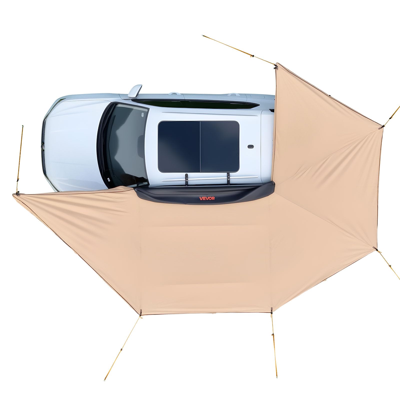 VEVOR Auvent 270 Degrés 6,09x2,10 m Auvent Voiture Latéral Rétractable Abri Autoportant Toutes Saisons pour Véhicule SUV Fourgonnettes Camionnettes Camping, Éclairage LED Intégré Imperméable UV50+
