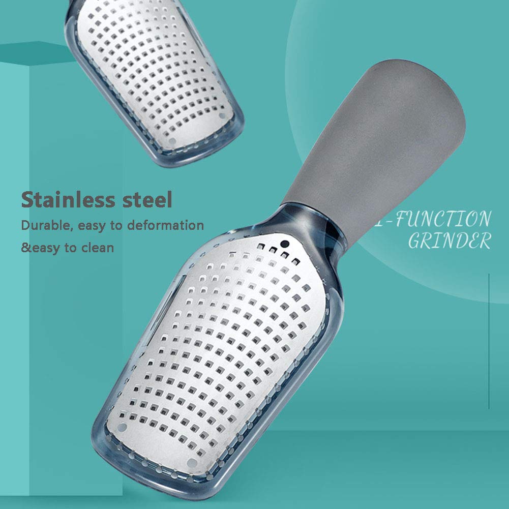 Tarka ze stali nierdzewnej ArinkO: Zester Premium do czosnku, cytrusów, czekolady i nie tylko - ergonomiczna konstrukcja, bezpieczny uchwyt - elegancki szary