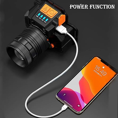 Miniatura 3 de Lámpara LED recargable con sensor de movimiento, linterna frontal súper brillante de alto lúmenes, faros delanteros de larga duración con salida USB