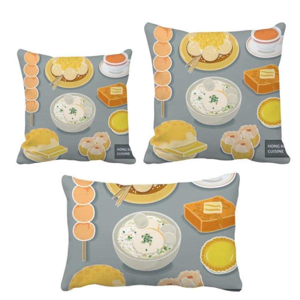 Coussin Hong Kong Cuisine remplace les oreillers plats du canapé beige