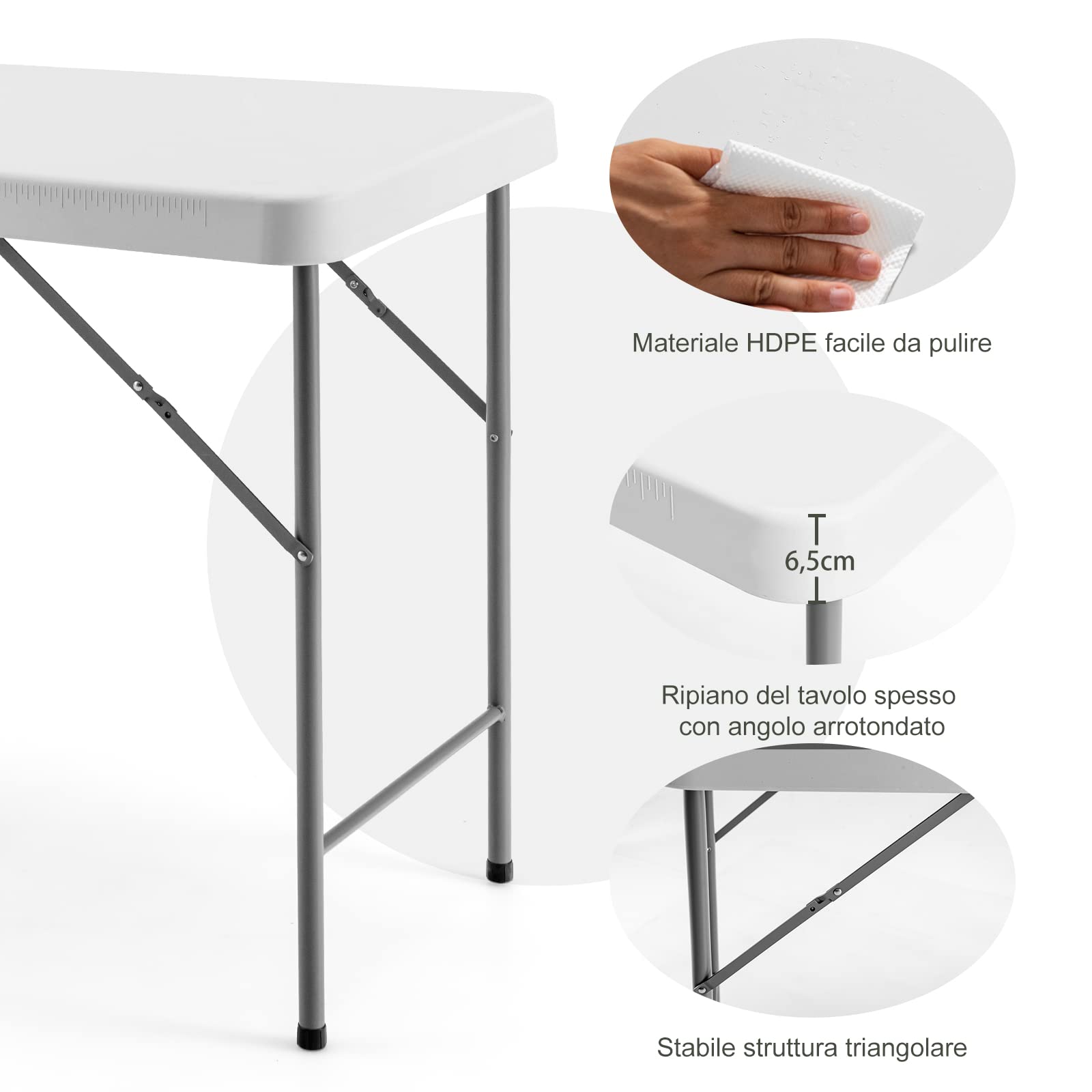 COSTWAY Tavolo da Campeggio Portatile, Tavolo Pieghevole con Lavandino, Rubinetto, Tubo di Scarico, Tavolo da Esterno, per Picnic e Campeggio, 115 x 59 x 93,5 cm, Portata 150 kg (Modello 6)