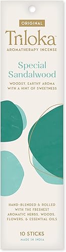 Vista 74 de Triloka Incienso original, sándalo, 10 varillas
