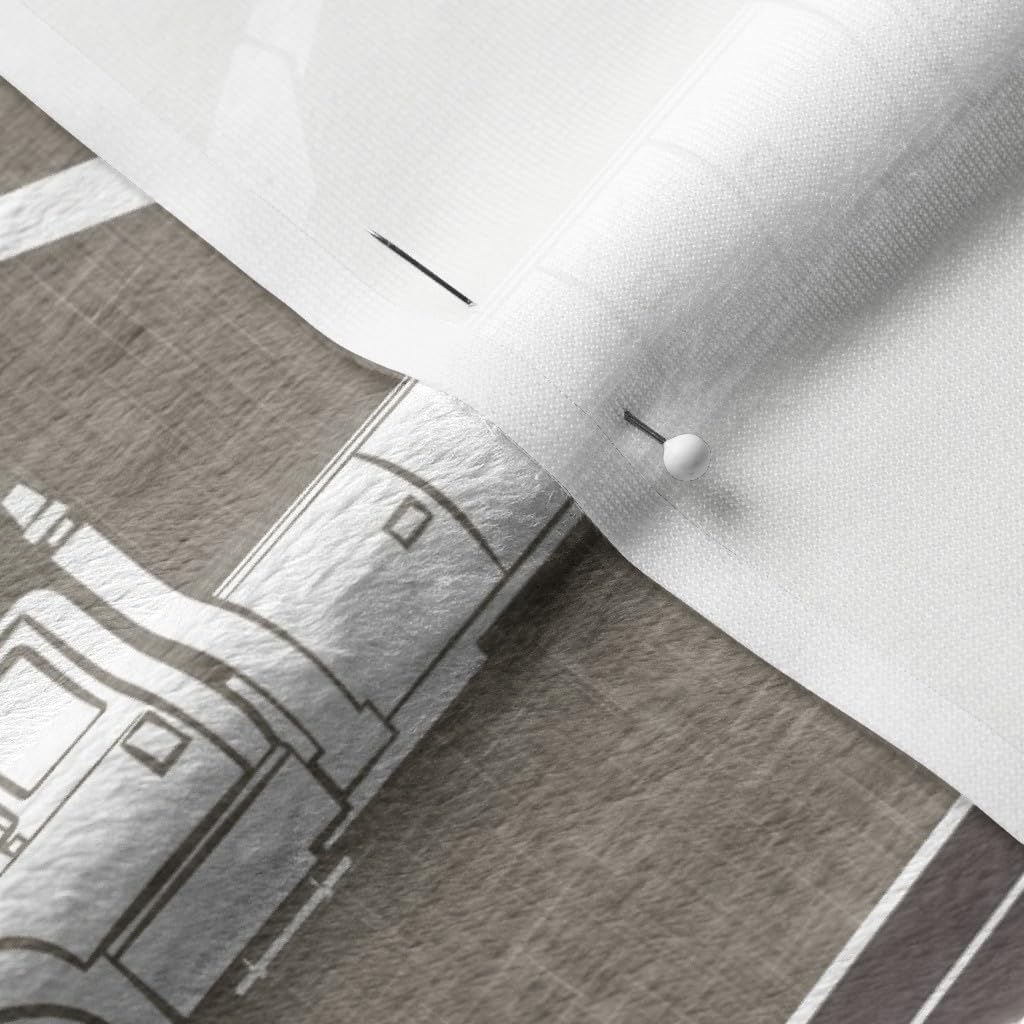 Spoonflower Fabric - Lineman Patchwork Cheater Quilt Navy Tan Brown Electrician Bucket Printed on Minky Fabric by The Yard - Sewing Baby Blankets Quilt Backing Plush