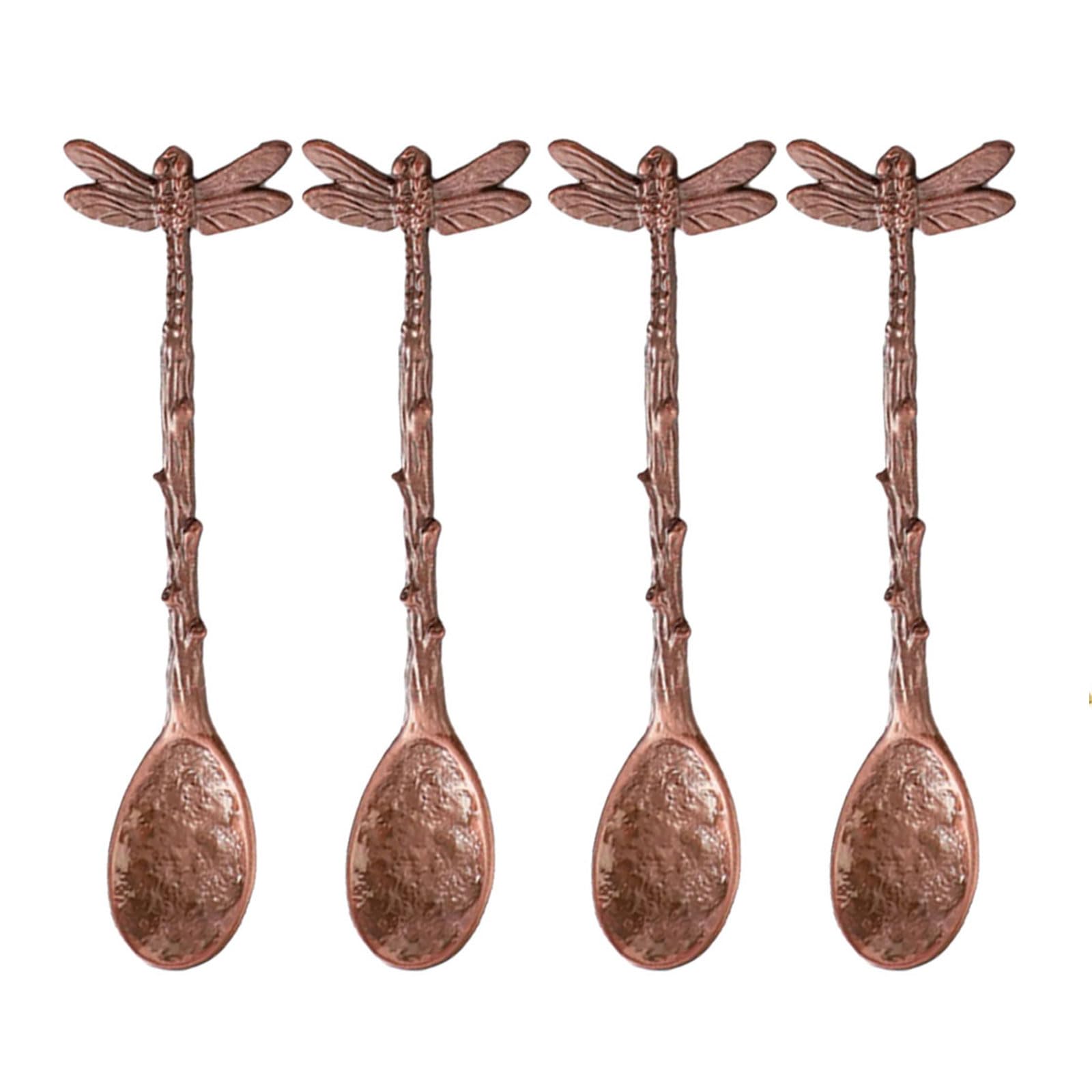 Tsophreniq Of 4 Decorative Dragonflies Teaspoons Creative Dragonflies Designs Handle Teas Spoons Kirsite Tablewares Creative Sugar Spoon