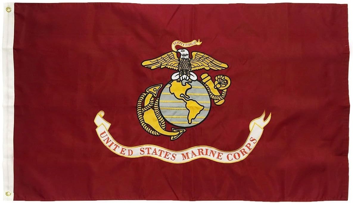 3x5 Embroidered Sewn Marines Marine Corps USMC EGA Double Sided Nylon Flag 3'x5' W3-11-D