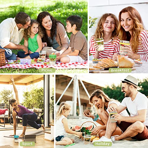 Moeput 2 Pack Overnight Oats Containers With Lids And Spoons, 12 Oz Mason Jars For Overnight Oats Mason Overnight Oats Jars Oatmeal Container To Go For Breakfast Yogurt Cereal, Fruit(White) #TOP5