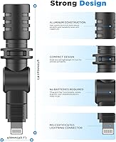 Vista 4 de BOYA BY-M100D Micrófono para iPhone Mini Plug & Play Micrófono de teléfono para iPhone 14/14 Pro/13/iPad/IOS con puerto Lightning