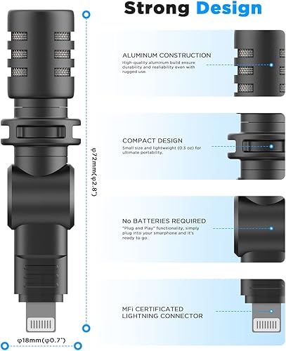 Miniatura 4 de BOYA BY-M100 Mini micrófono de cámara 0.138 in TRS Micrófono omnidireccional con parabrisas para cámaras GoPro DSLR videocámara grabadora de audio