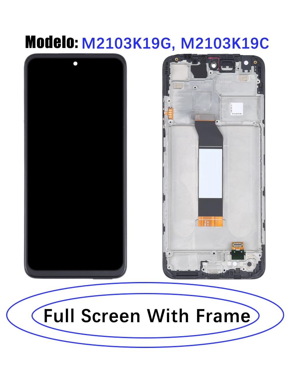 Display originale di ricambio per Xiaomi Redmi Note 10 5G / Note 10T 5G LCD schermo, per Xiaomi Poco M3 Pro 5G Display Touch Digitizer Assembly Kit di riparazione (nero con cornice)