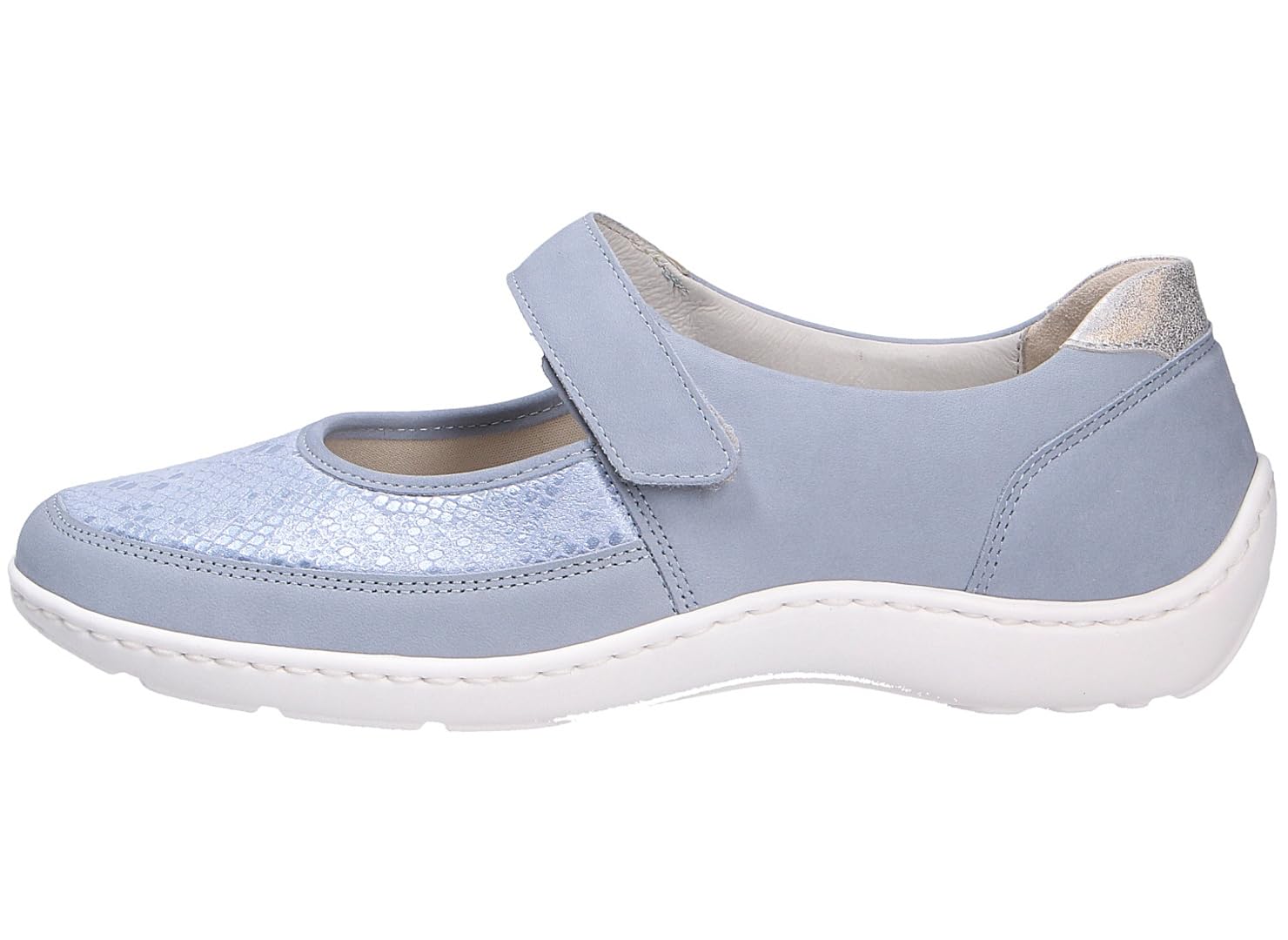 Waldläufer Henni-Soft Denver (cuir nubuck)/stretch crocus Sky Argento, largeur H 496H33-300-267 Bleu