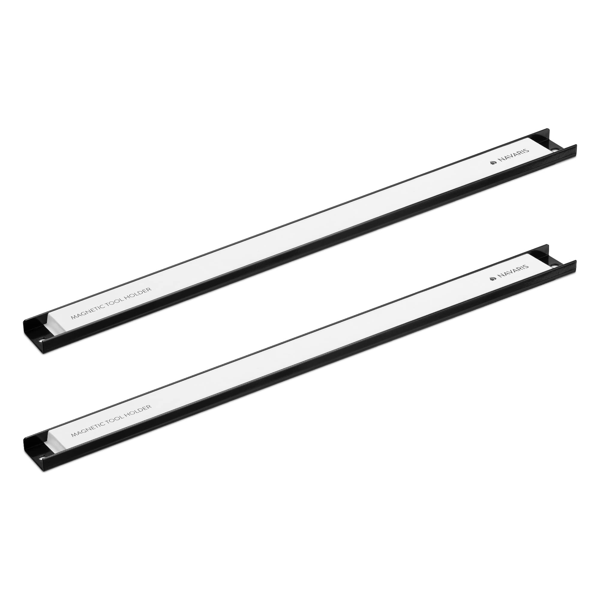 Navaris Barras magnéticas para herramientas - Set 2x panel magnético de pared portaherramientas - Soporte organizador de mesa de trabajo - 4 x 61 CM