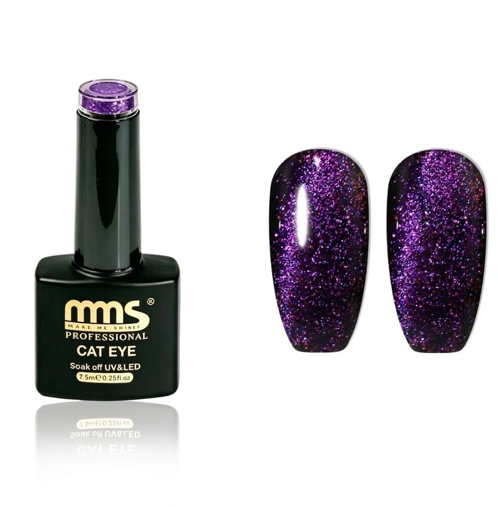 ​MMS Professional Cat Eye Gel Nail Polish, Shade 06, 7.5ml | Magnetic Glitter, Soak Off UV & LED, Long-Lasting Gloss, Salon & Home Use, Nail Art Design-image-25