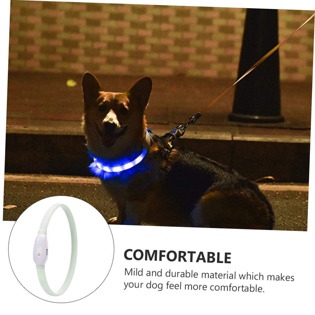 Angoily 3 Juegos Collar De Brillo para Mascotas Collar Perro Pequeño Luz Intermitente Batería Integrada USB