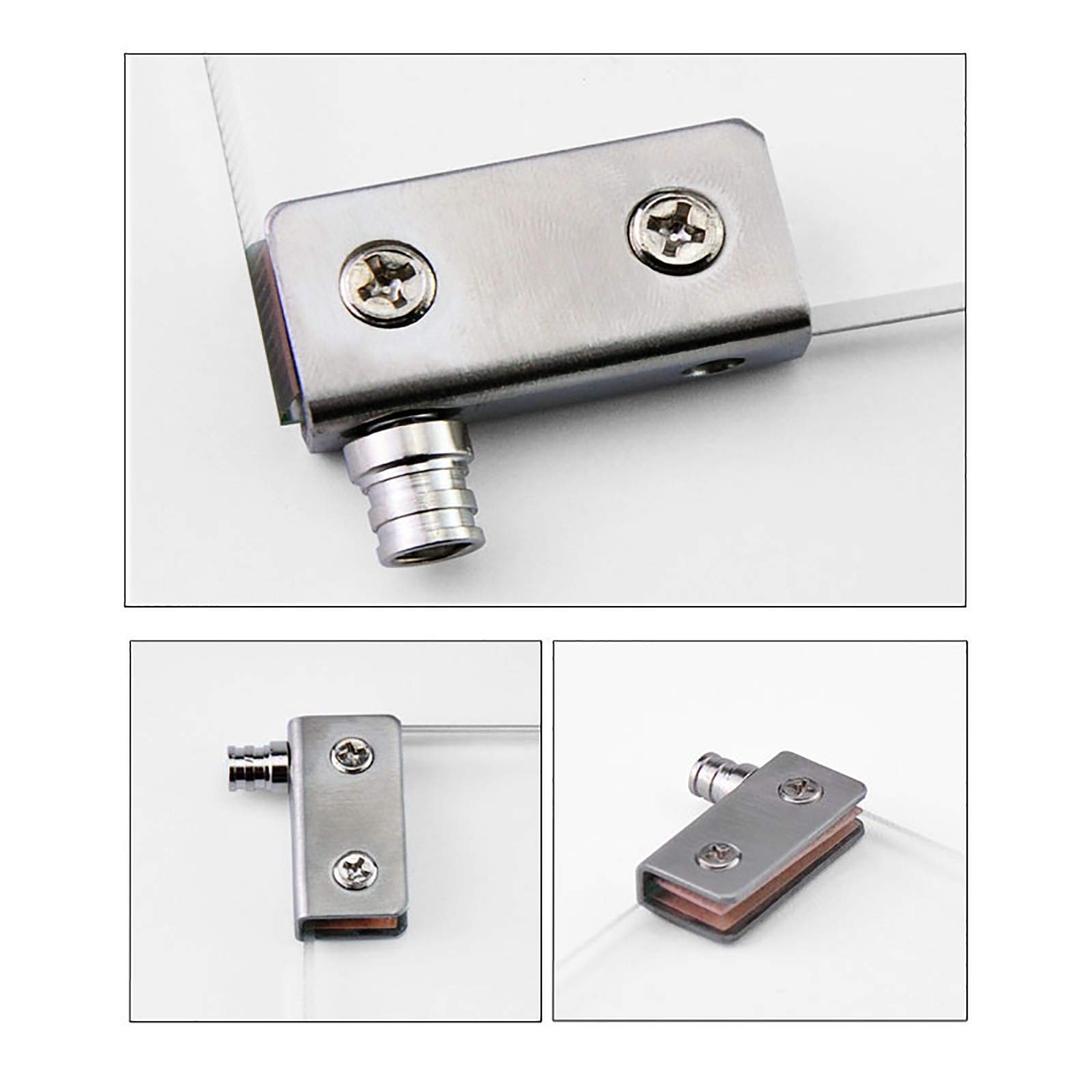 Cerniere per porte in vetro, chiusure per porte in vetro, set di morsetti per cerniere per armadi per porte singole da 5-8 mm